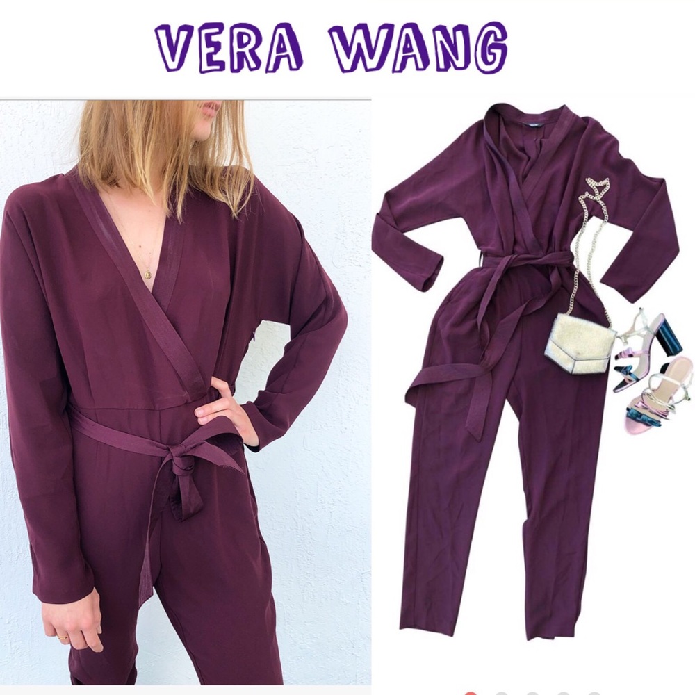 Simply Vera Vera Wang Plum Wrap Jumpsuit